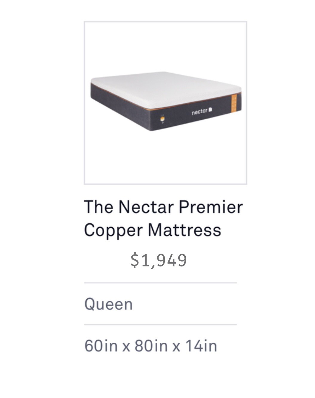 Nectar Premier Copper 14" Queen Mattress gallery