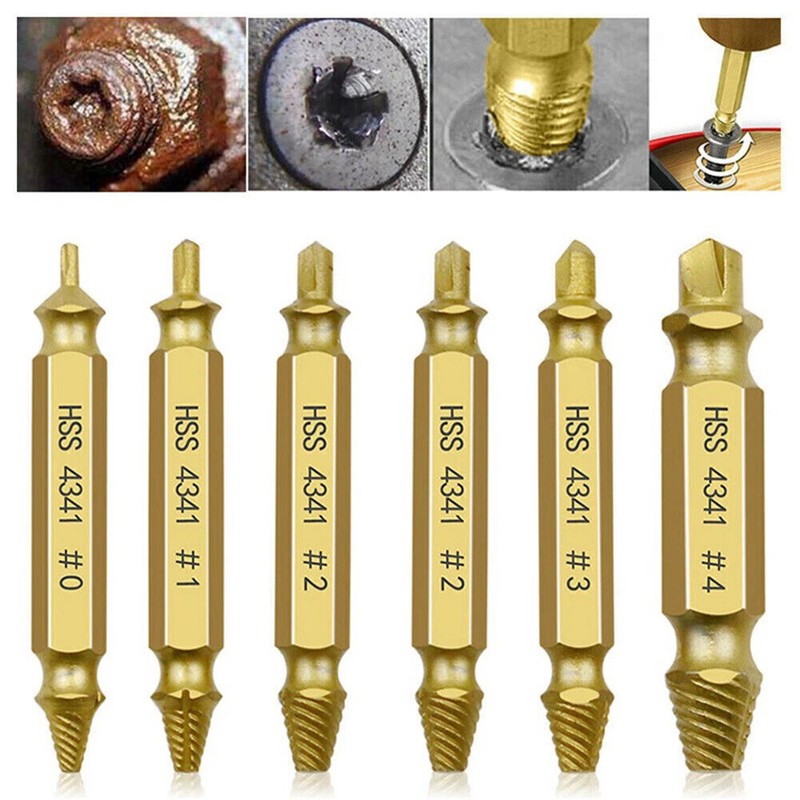 12PCS Damaged Screw Extractor Broken Screws Bolt Stripped Remover Tool Kit Easy gallery
