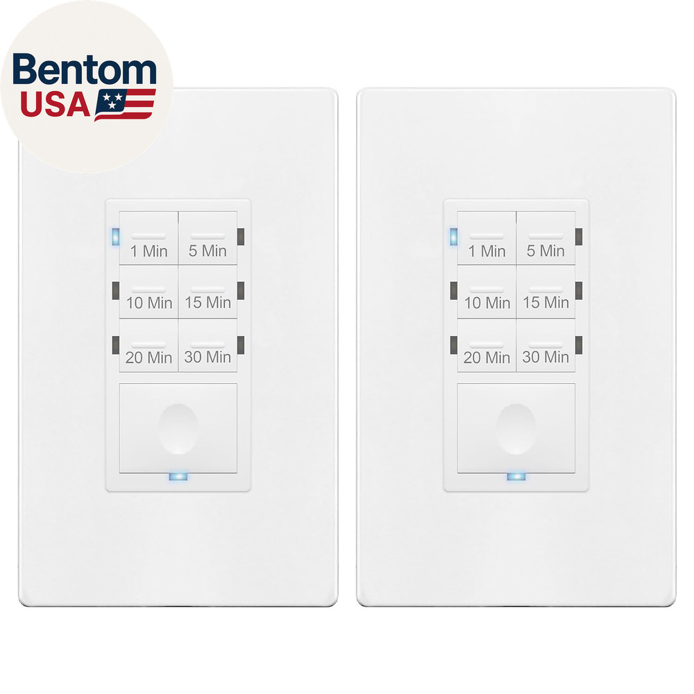 Countdown Timer Switch for Bathroom Fans and Household Lights, 1-5-10-15-20-30 M