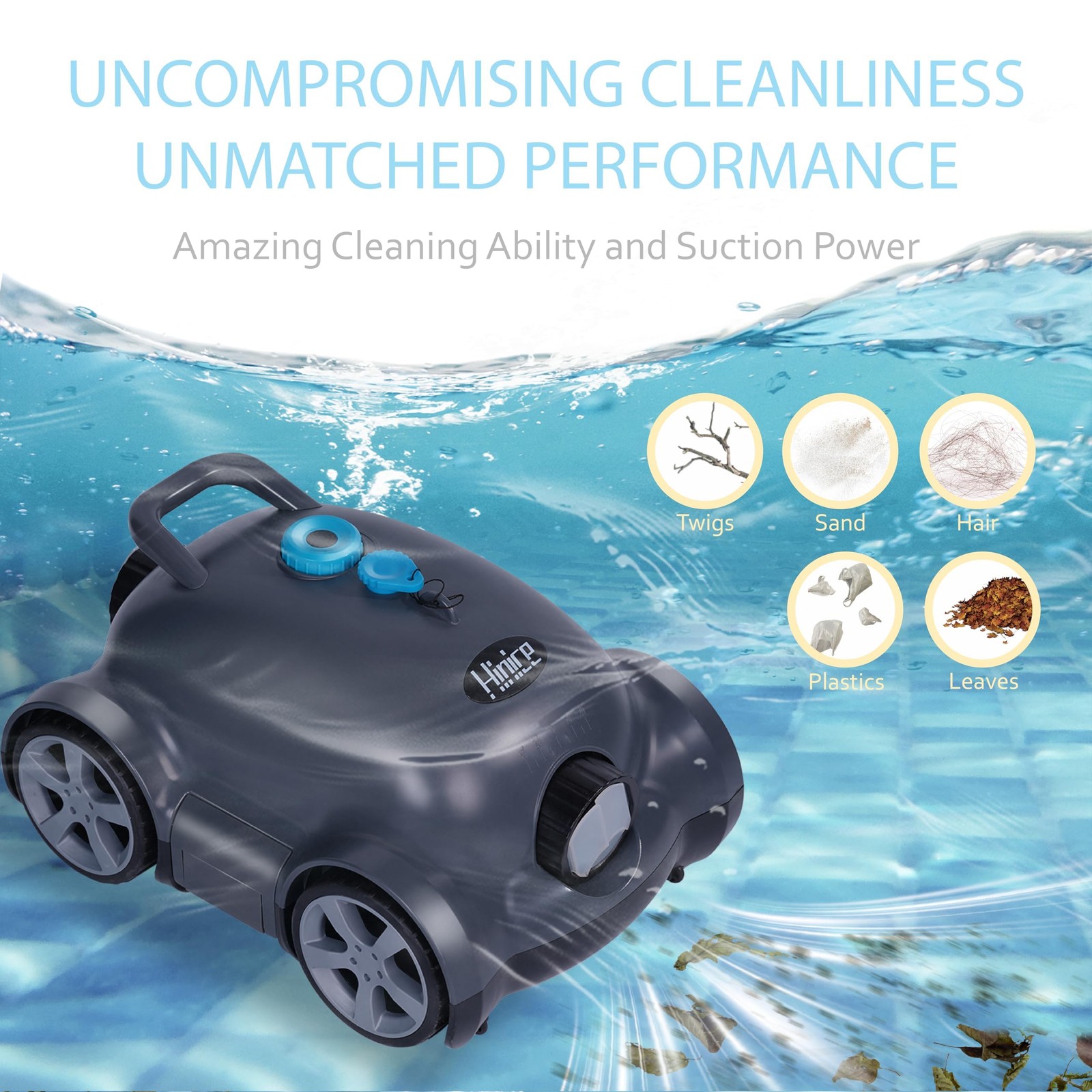 Cordless Robotic Pool Cleaner,Automatic Pool Vacuum Robot for In-Ground/Above... gallery
