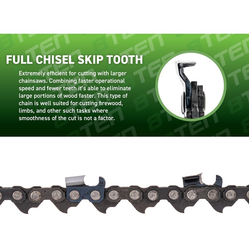 Full Chisel Skip Tooth Chainsaw Chain 20 Inch .063 3/8 72DL for Stihl 10 Pack gallery
