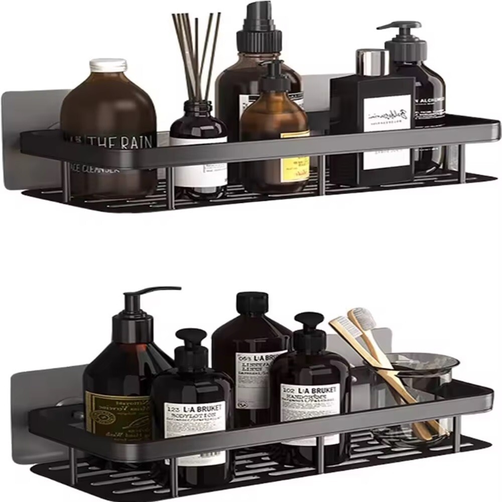 2-Pack Adhesive Shower Caddy Organizer - Corner Bathroom Storage Shelves Rack gallery