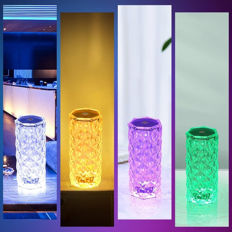 Waterproof LED Rose Night Light - Color Changing Crystal Desk Lamp for All Rooms gallery