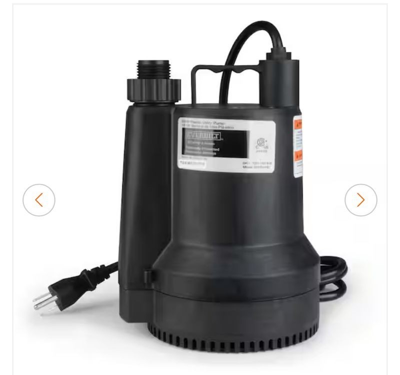 NIB 1/6 HP Plastic Submersible Utility Pump gallery