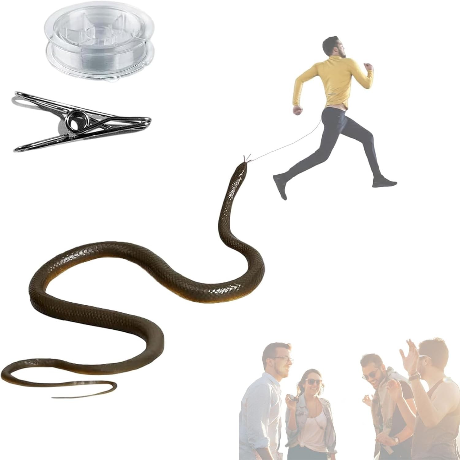 People - Chase Prank That Snake a Prank String Snake on Toys Clip String with gallery