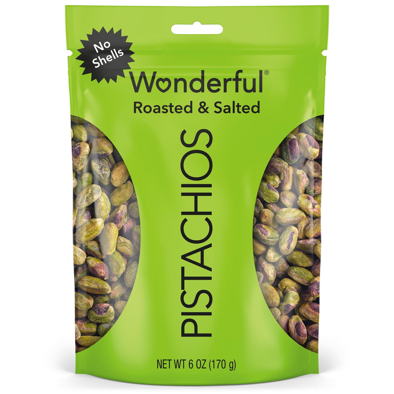 Wonderful Pistachios No Shells, Roasted & Salted Nuts, 6 Ounce Resealable Bag gallery