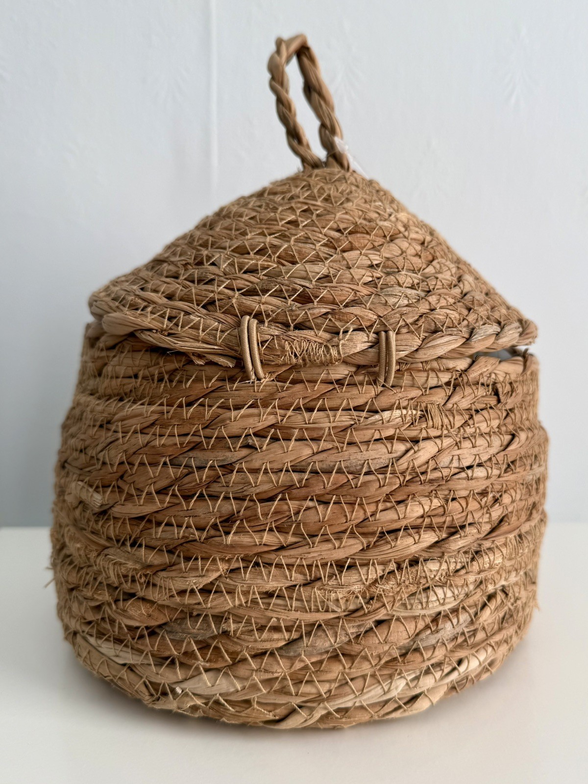 Woven Beehive Baskets Natural Grass Rustic Farmhouse Container New gallery