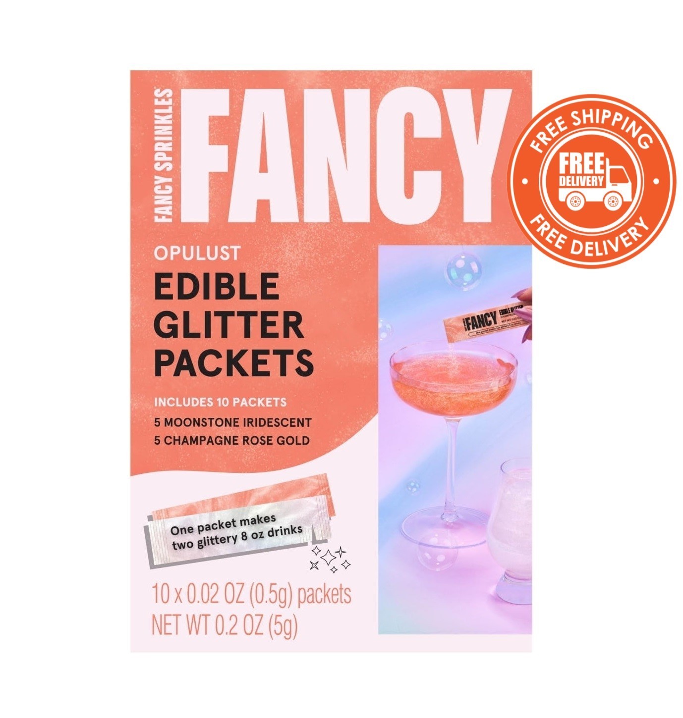 Fancy Sprinkles Opulust Edible Glitter Packets, 10 Count gallery