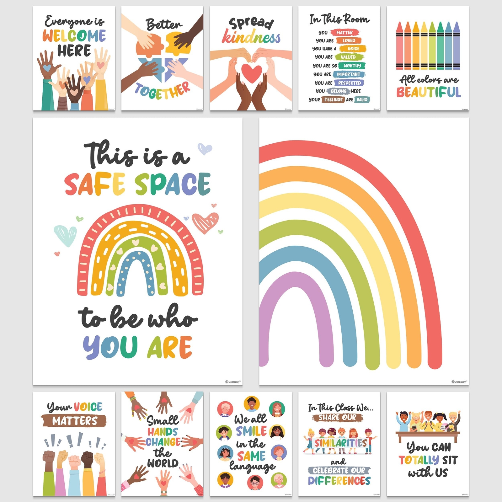 Decorably Diversity Posters for Classroom - 12 Inclusion Posters for Classroo... gallery