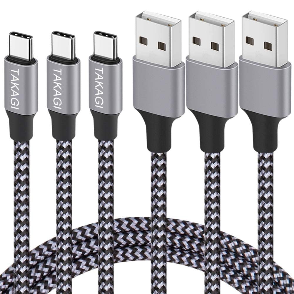 TAKAGI USB to USB C Cable (3Pack 6ft) USB A to Type C Cable Fast Charging Nylon gallery