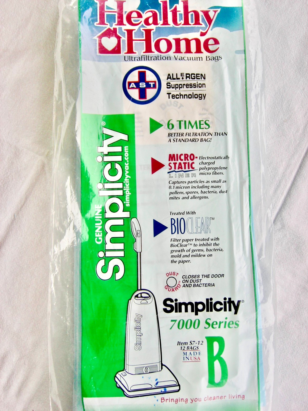 NEW 12 Simplicity Healthy Home Ultrafiltration Vacuum Bags 7000 Series B S7-3 gallery