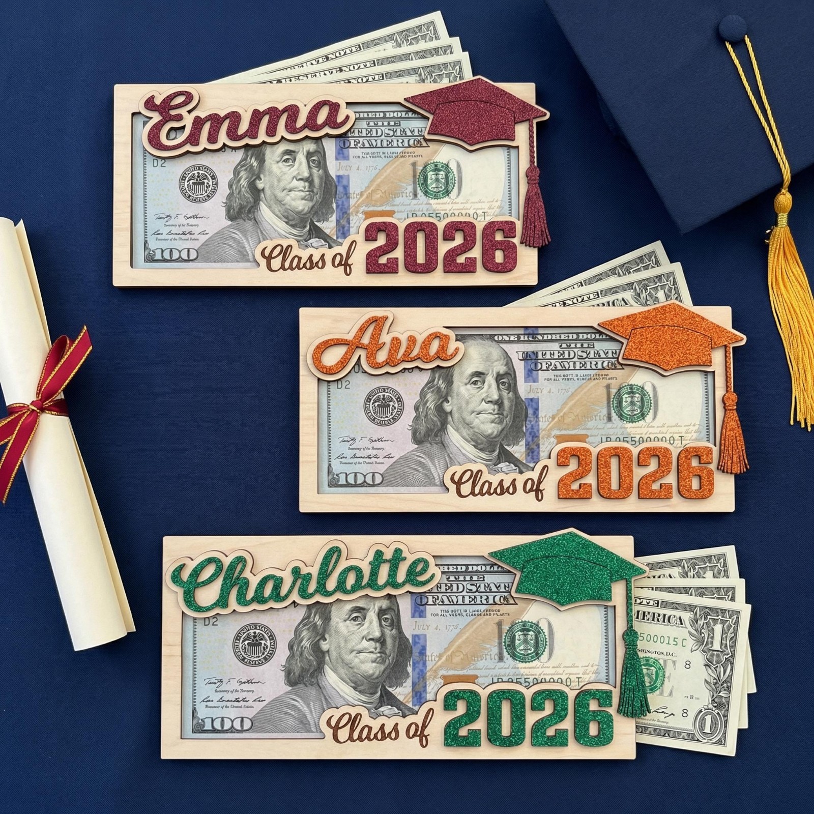 Custom 2026 Graduation Money Holder Personalized Cash Clip Class Of Senior Gift gallery