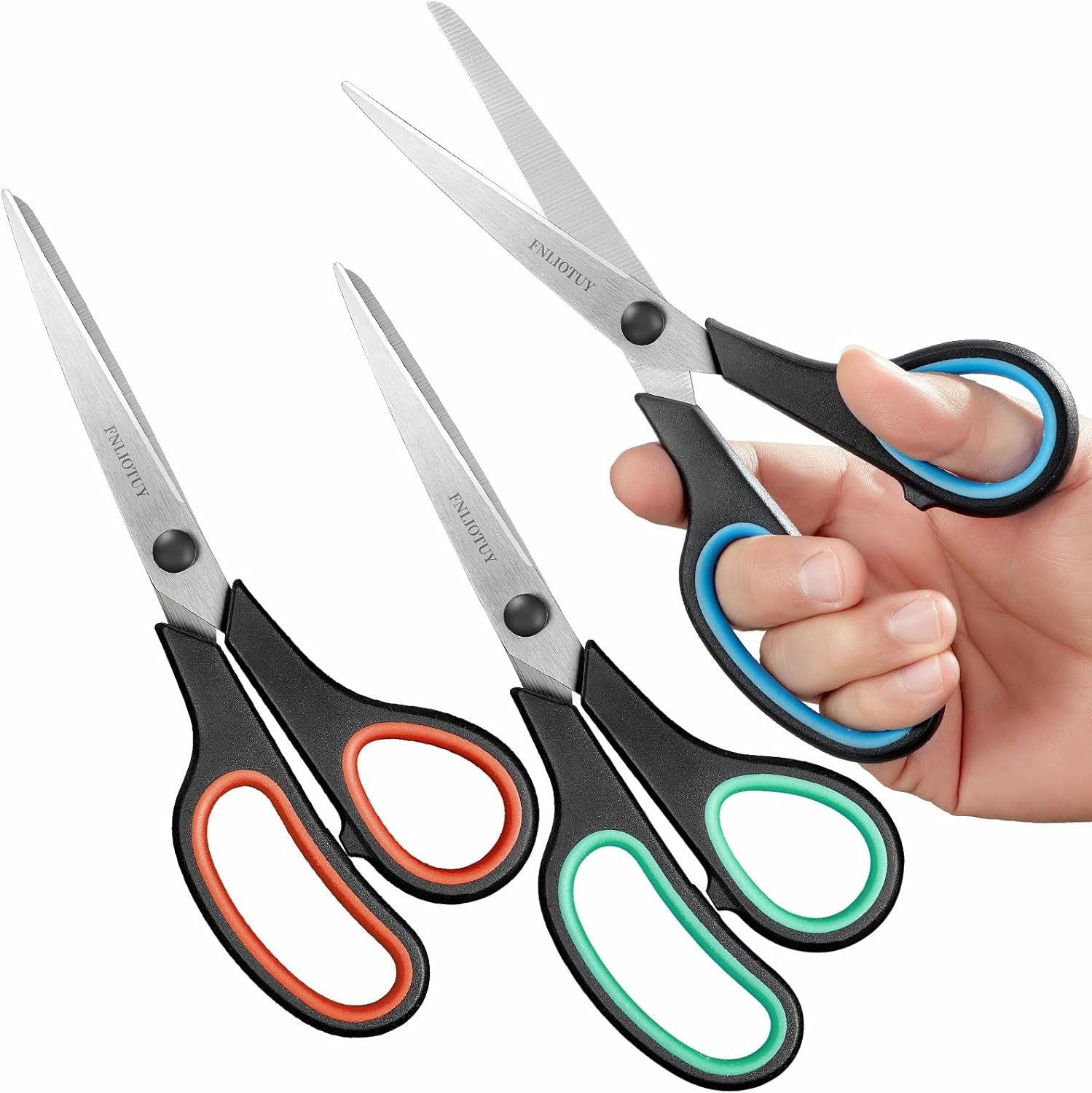 3-Pack 8" Scissors, Stainless Steel Craft Scissors, All Purpose Heavy Duty gallery