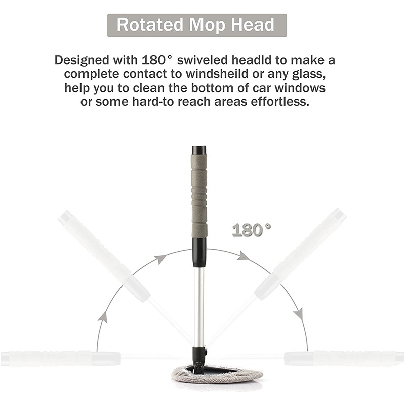 Auto Windshield Cleaning Tool Extendable Window Cleaner Brush Glass Wiper w/ Pad gallery