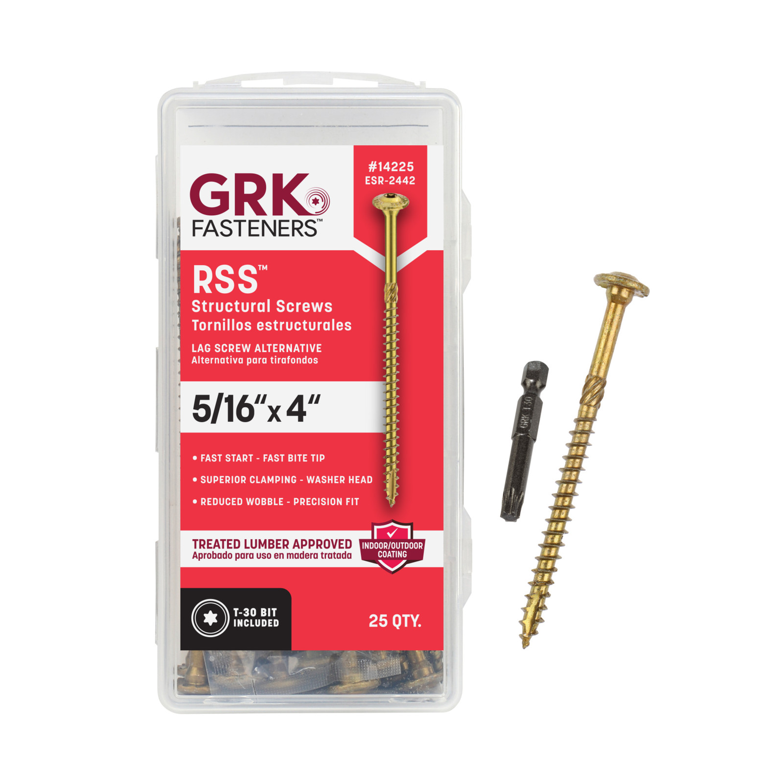 GRK Fasteners RSS™ 5/16 x 4 Inch, Rugged Structural Screws, 25 PCS, Rust gallery