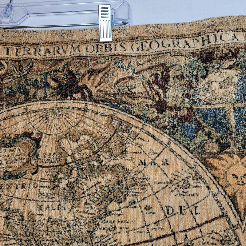 Antique World Map Tapestry Copy 41x23 (Actual) Plush Mohawk Home Plush Shrunk gallery