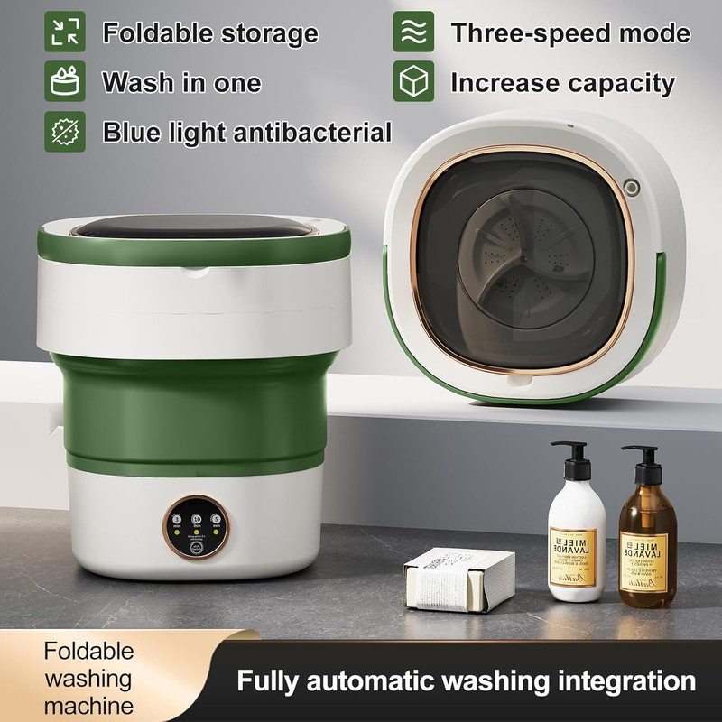 Portable Washing Machine 20L —Small Foldable Washer with Spin Basket, 3 Mode Dee gallery