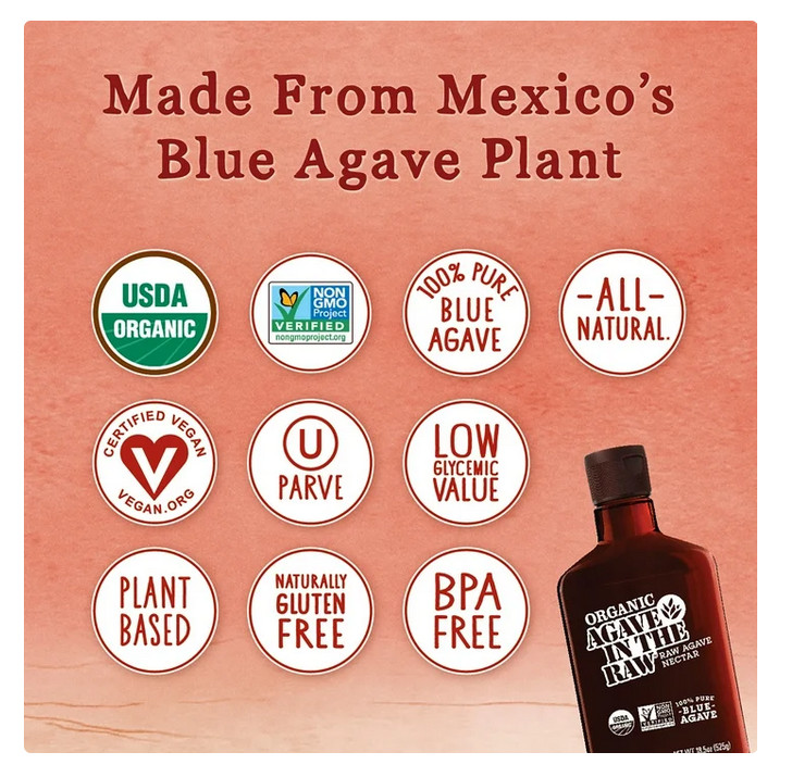 Agave In The Raw Organic Agave Nectar, Honey Substitute 18.5 oz gallery