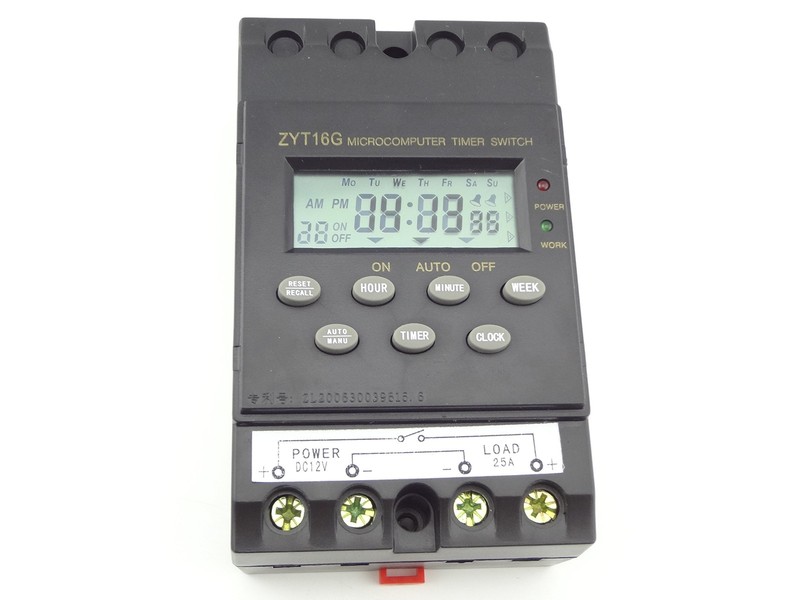 Programmable Timer Switch 12V DC 25A with LCD Display Weekly Controller gallery