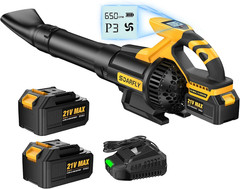 SOARFLY Cordless Leaf Blower – 650 CFM | 28,000 RPM Brushless Motor, 2×4.0Ah Bat