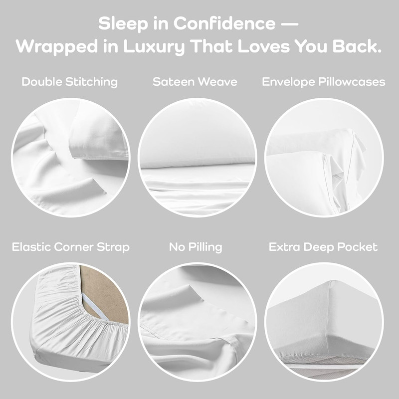 Eucalyptus Cooling Pillowcase and Sheet Sets King Size | 100% Certified Tencel F gallery
