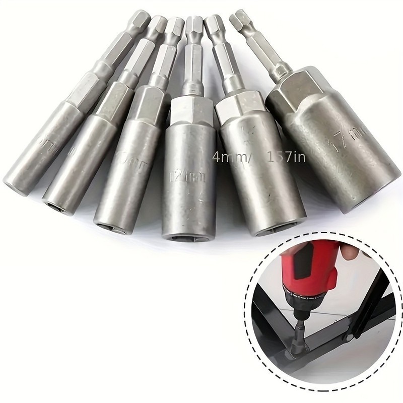 Hex Socket Drill Bit Set - 1/4'' Hex Drive for Bolts & Nuts, Multiple Sizes gallery