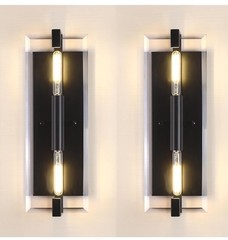 2 Light Crystal Bathroom Wall Sconce Modern Concise Style Wall Light Fixture,…