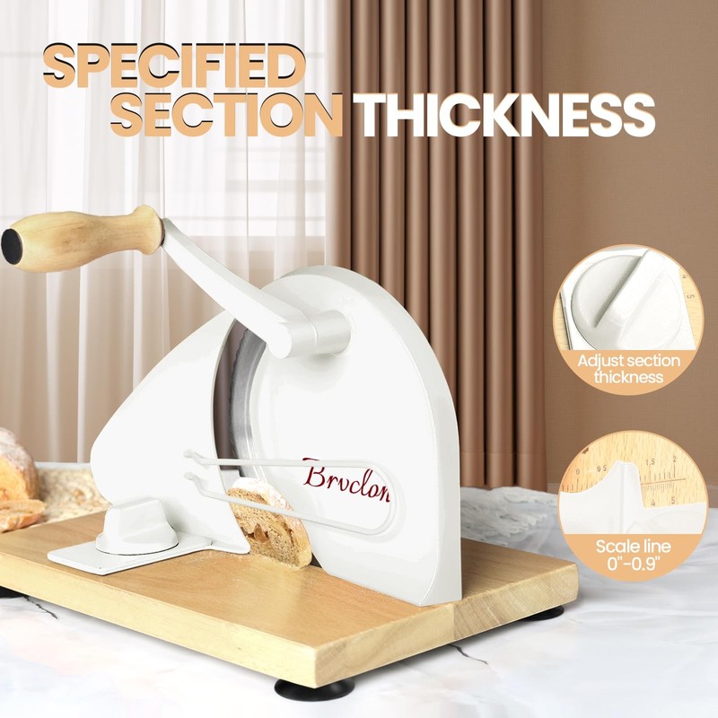 Bread Slicer Manual Adjustable Thickness Hand Crank Sourdough Brvclon Homemade gallery