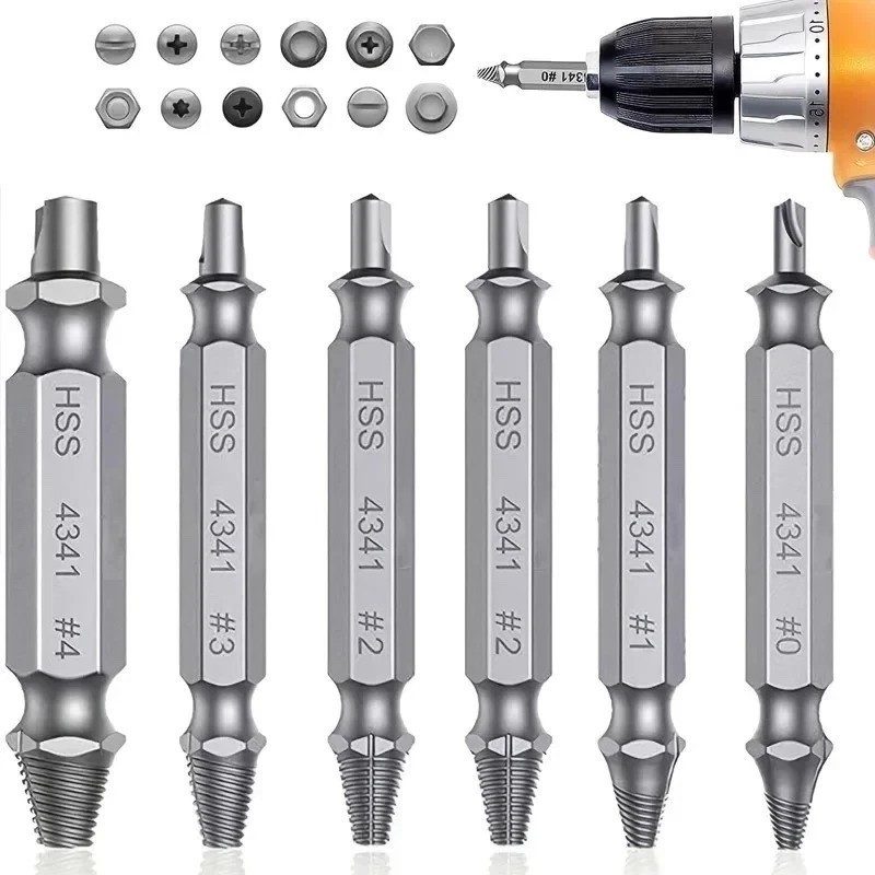 Damaged Screw Extractor Set HSS Drill Bit Easy Out Broken Bolt Stripped Remover. gallery