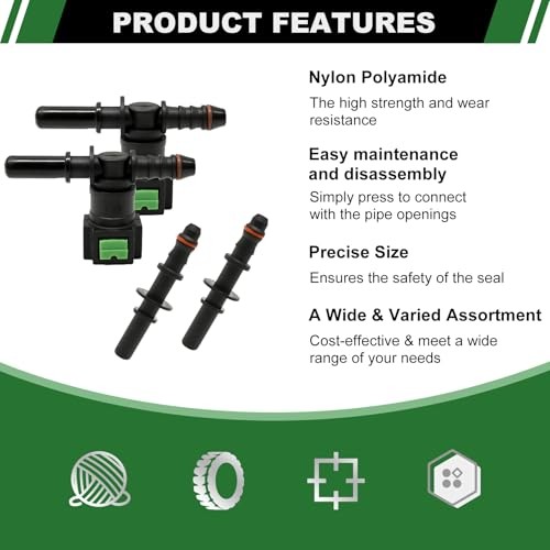 Fuel Line Quick Connect 2 Sets T-Type Single Connector SAE 7.89mm to ID 6mm gallery