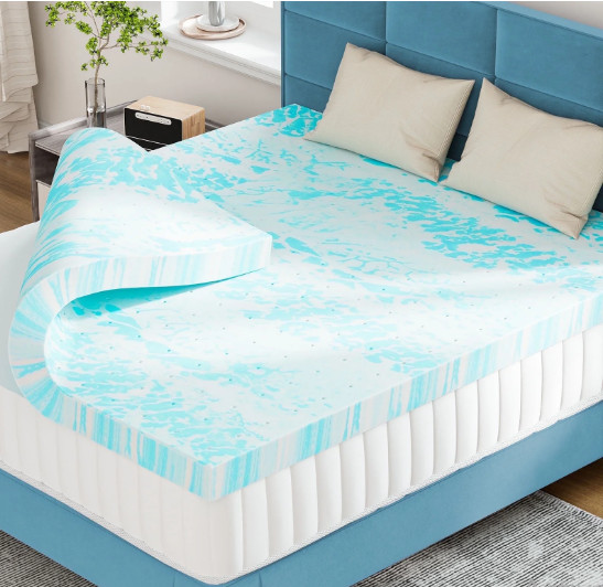 CONCETTA Full 4in Cooling Gel Memory Foam Mattress Topper CertiPUR Washable gallery