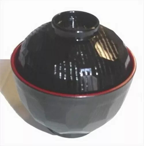 2 Pack Plastic Lacquered Miso Soup Rice Bowl with Lid Made in Japan 1904x2 gallery
