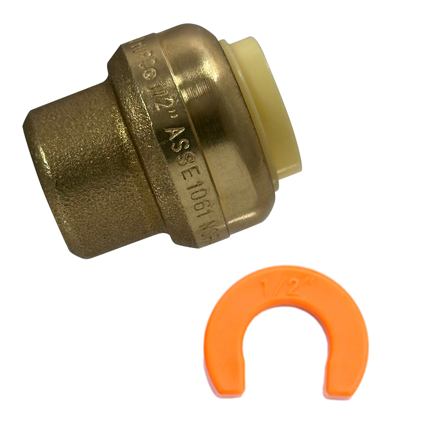 2 Pcs XFITTING 1/2" Push Fit Cap w/ 1 Clip, Push to Connect End Cap Plug, Brass gallery