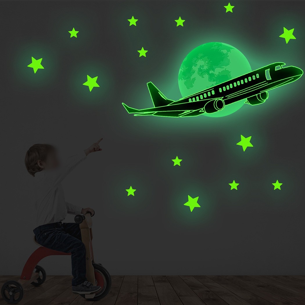 High Quality Wall Stickers PVC Plane Room Stars 17.7*7.6in 45*19.5cm DIY gallery