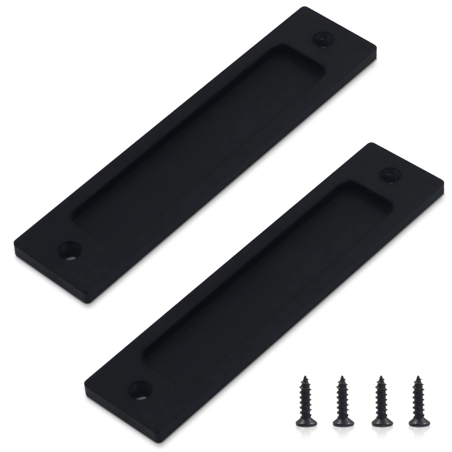 2Pcs Rectangular Recessed Door Pull Handle with Screw, Flat Backside M... gallery