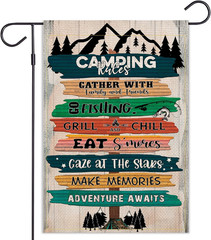 Camping Garden Flag Spring Summer Fall Camper Holiday Yard Flag Outdoor Decorati