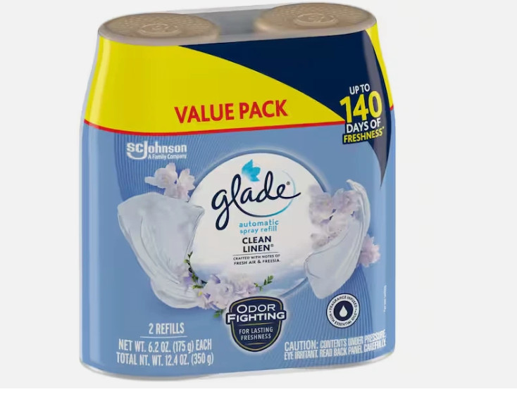 Glade Automatic Air Freshener Refill Clean Linen 6.2oz 4-Pack Odor Eliminator gallery