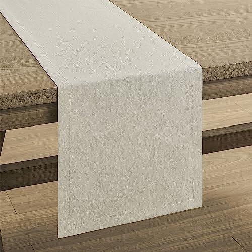 Basic Linen Style Table Runner, 14 x 48 Inch Rustic 14x48 Inch Raw Linen gallery