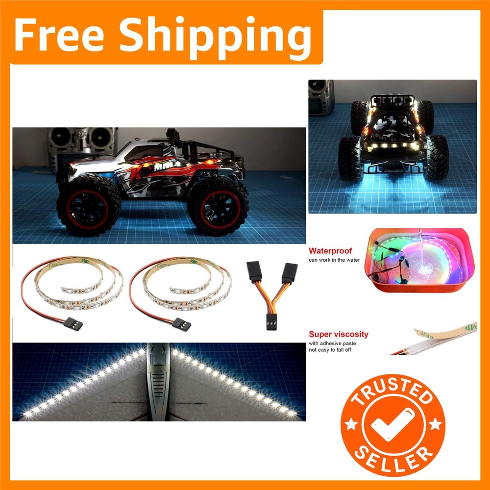 Universal LED Light Strip Kit for RC Fixed-Wing Aircraft - 2 Pieces Included