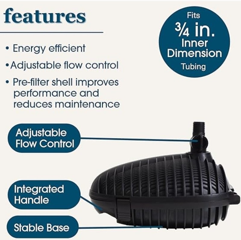 ***Smartpond (560 GPH) Premium Submersible Pond Pump (With Pre-Filter Shell)*** gallery