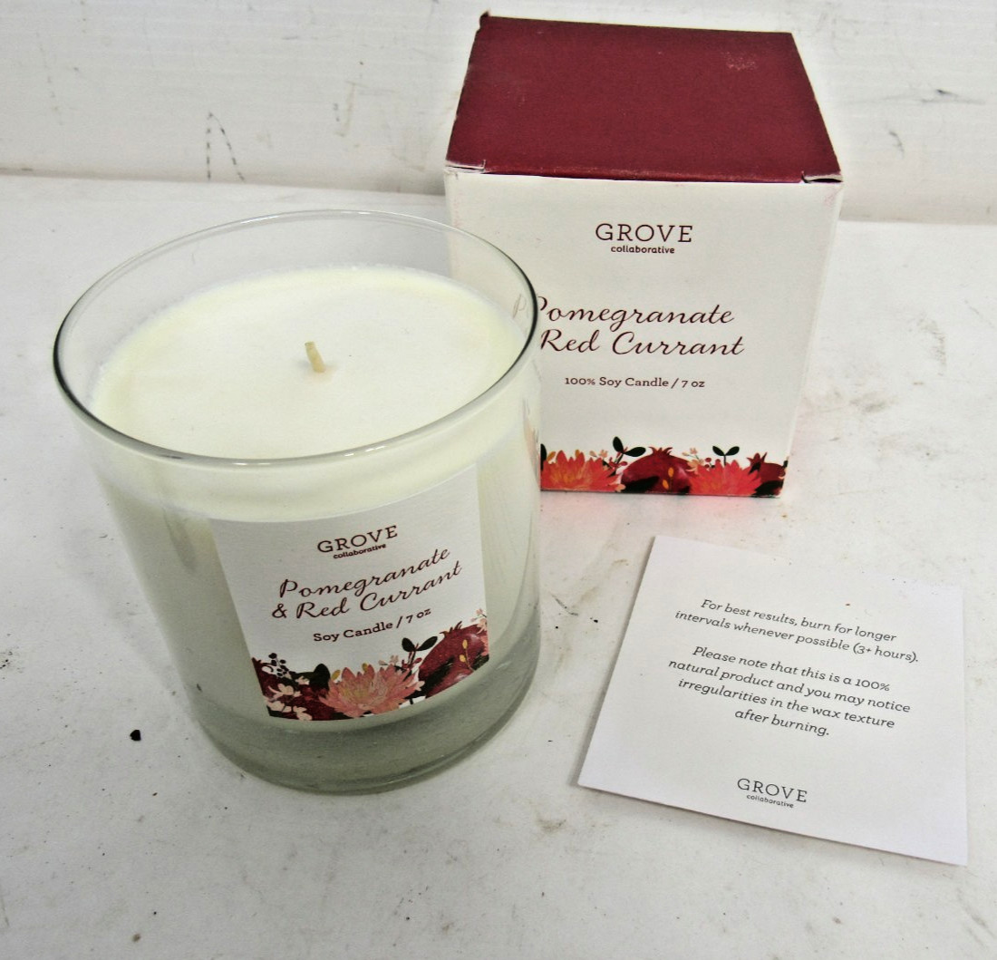 Grove Soy Candle Pomegranate & Red Currant New 7oz Made in the USA gallery