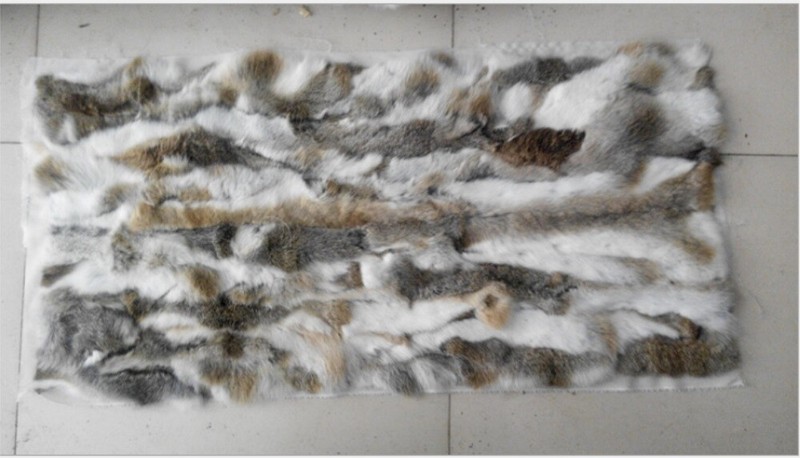 Real Rabbit Fur Throw Patchwork Blanket Winter Soft Warm Leather 43.3" X 21.6" gallery
