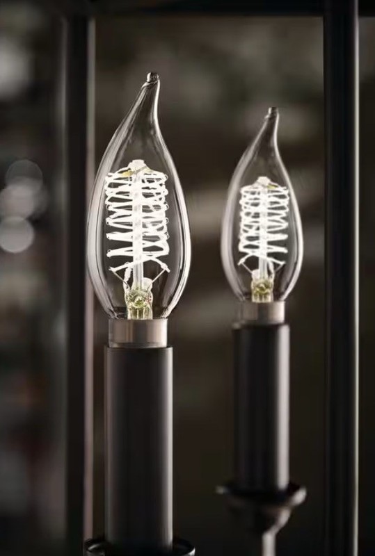 EcoSmart 60W LED Candelabra Light Bulb E12 Fine Bendy Edison Bright White 3 Pk gallery