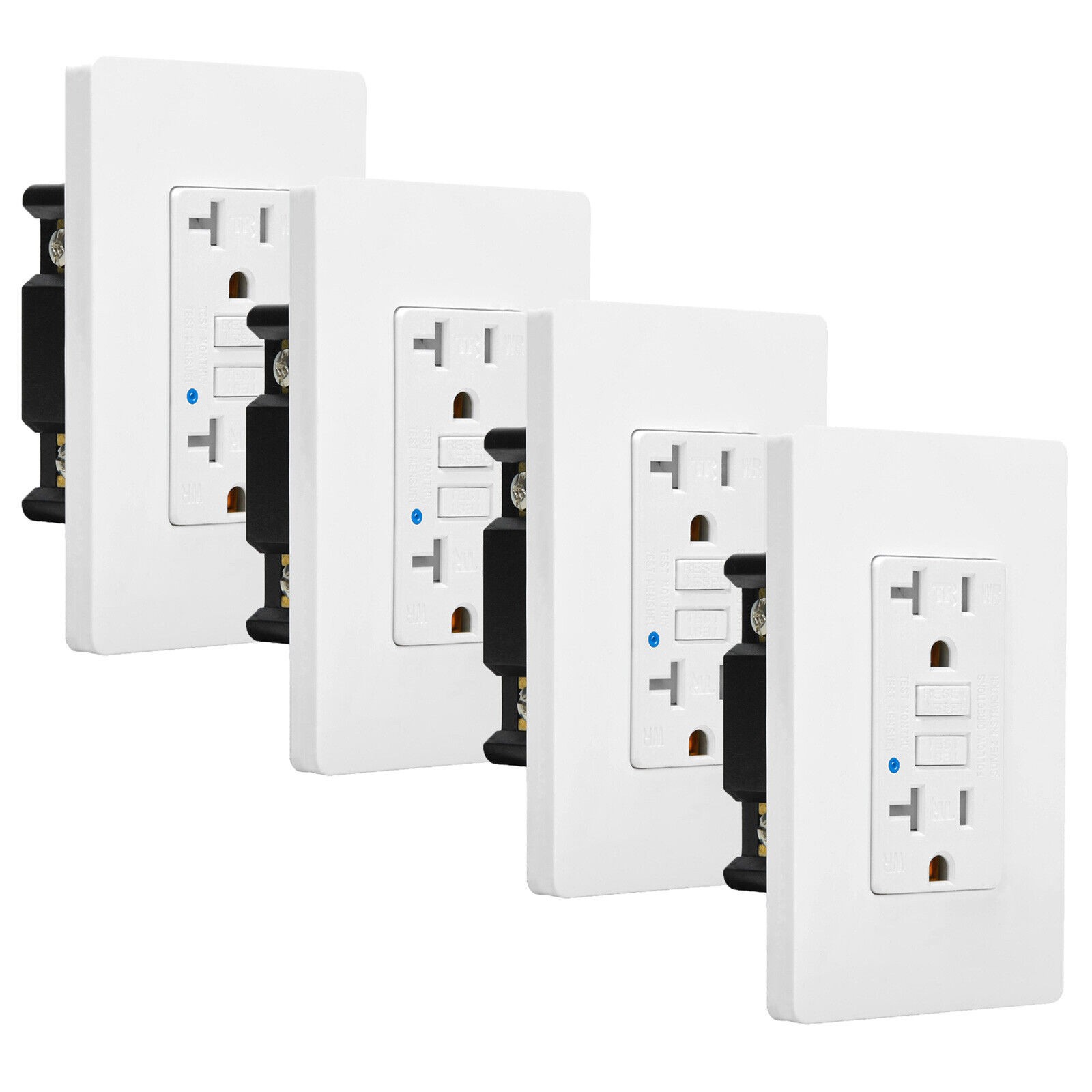 4x 20A GFCI Outlet Tamper Weatherproof Self-Test ETL FCC Listed LED Status Light gallery