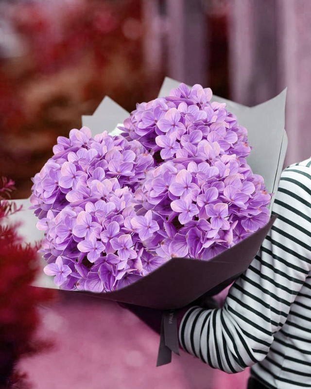 3pcs 25in Artificial Realistic Hydrangea Flowers 3D Real Touch 25in Extra Long gallery