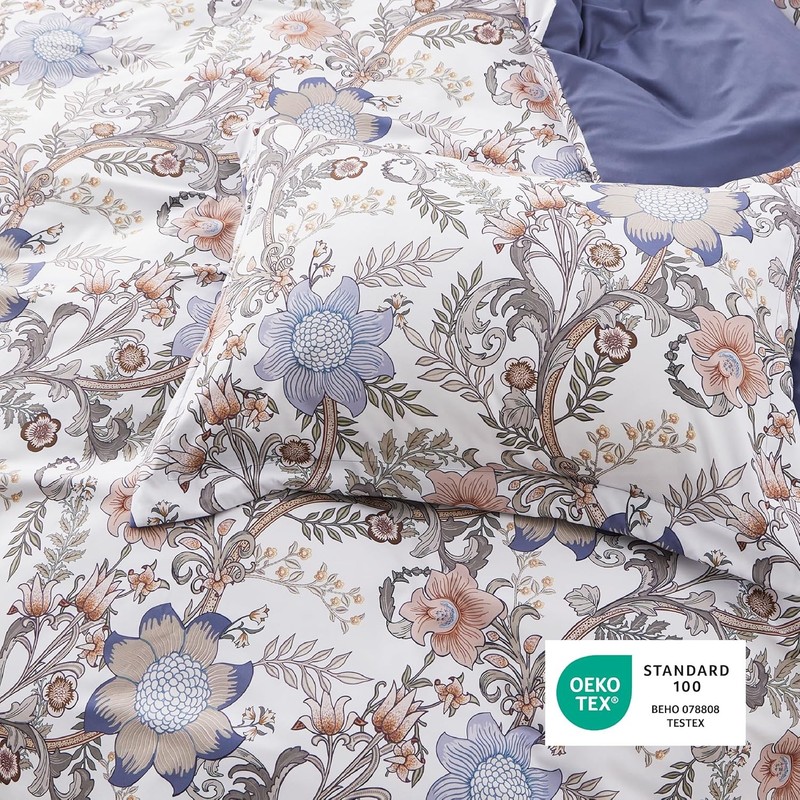 Down Comforter Cover Set - Reversible BlueFloral DownComforter Cover 3-PieceSet gallery