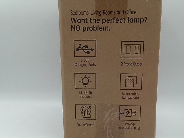 KPQ Bedside Table Lamp 14" 3-Way Dimmable Touch Light USB C Charging Ports gallery