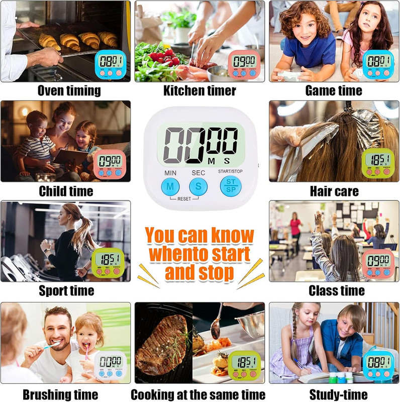 Large LCD Digital Kitchen Cooking Timer Count Down Up Clock Loud Alarm Magnetic gallery