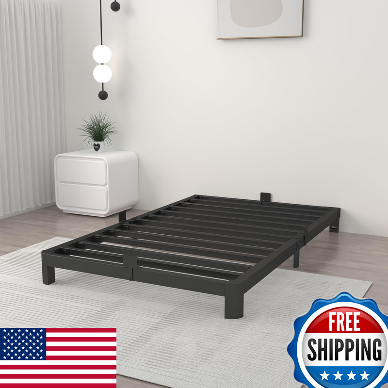 Itimidi 4 Inch Twin Bed Frame Easy Assembly Platform Bed Frames Metal Gaskets gallery