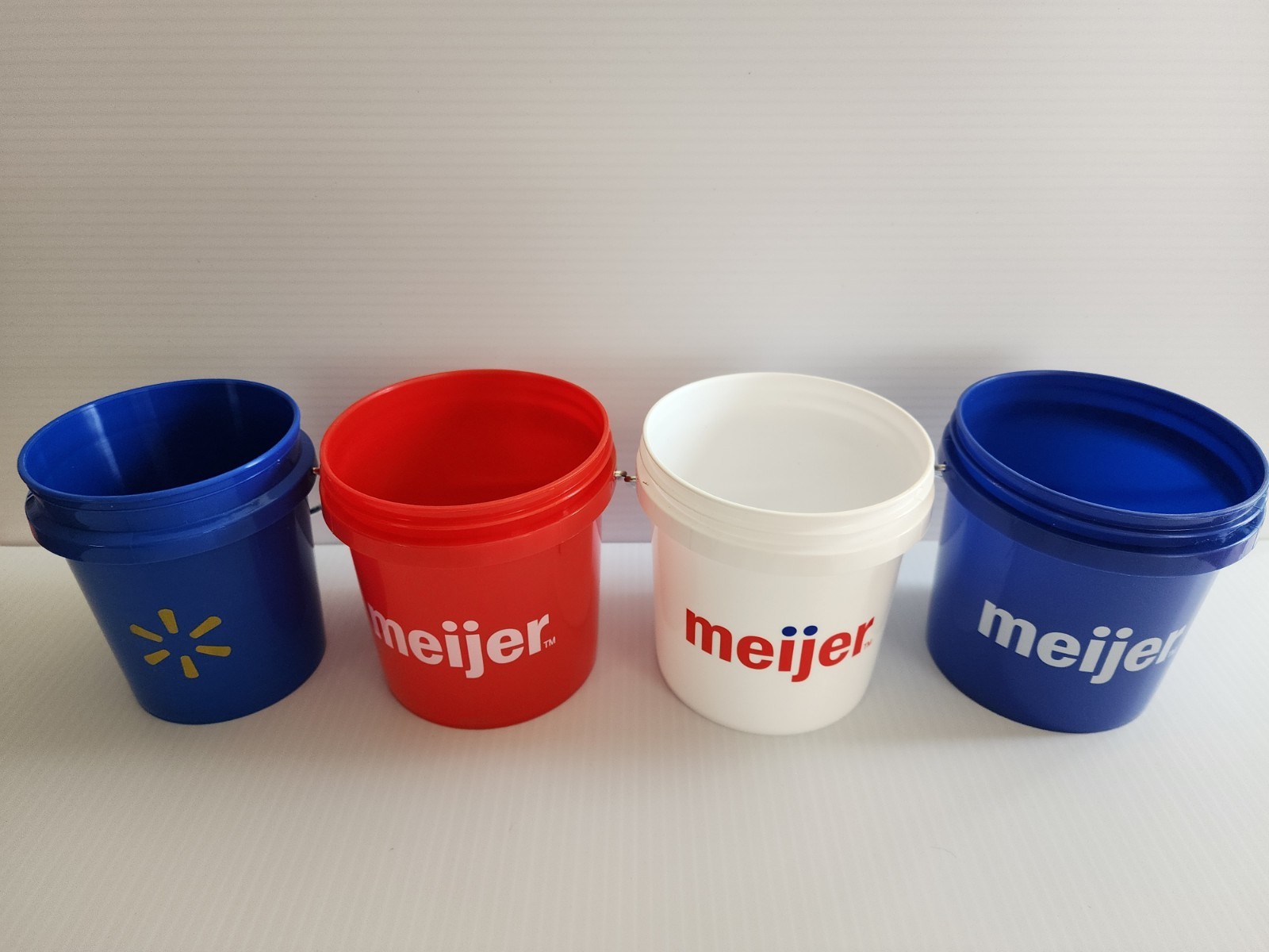 Walmart Mini Bucket & Meijer Red, White & Blue Mini Bucket Set Fast Shipping 4pk gallery